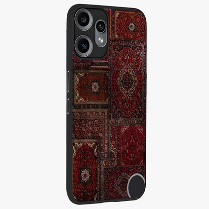 Persian Velvet Tale Glass Case upright view showcasing elegant Persian artwork with classic heritage theme.