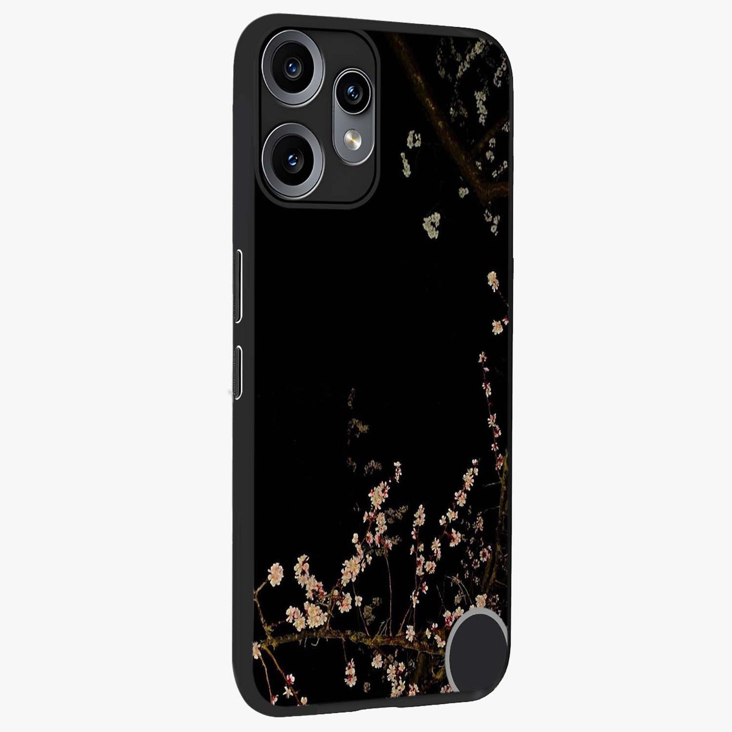 Petal Moon Light With Custom Name Glass Case upright view showcasing elegant floral moon artwork with personalized aesthetic.