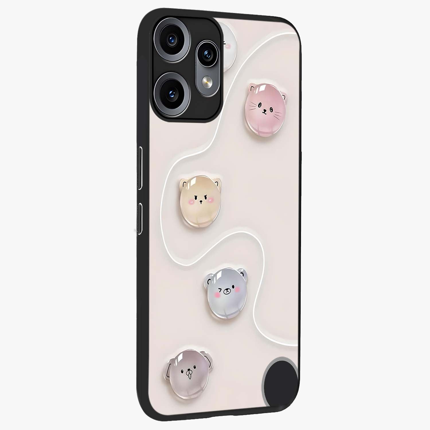 Puffy Face Parade Glass Case upright view showcasing adorable character artwork with cheerful animated theme.