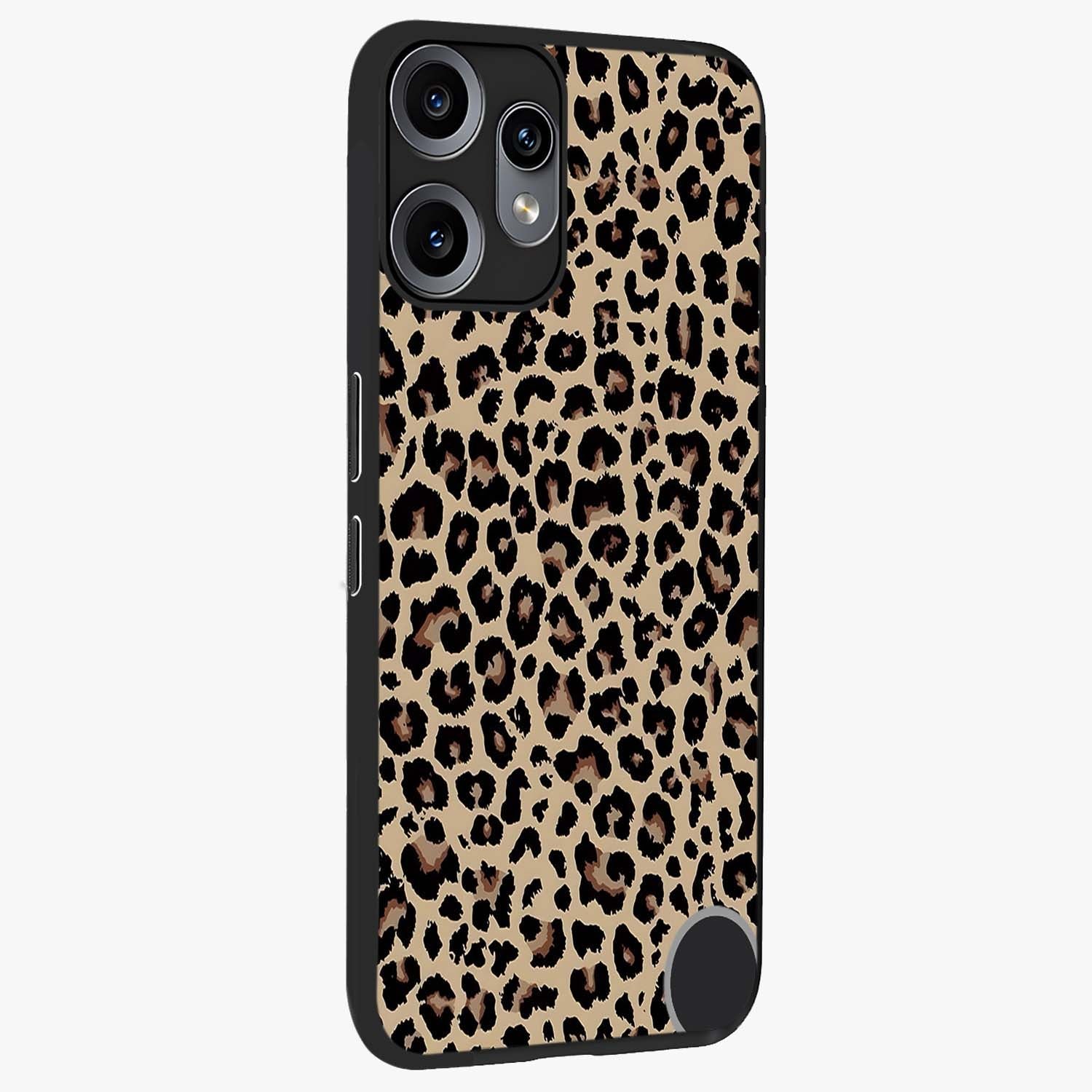 Savage Chic Pattern Glass Case upright view showcasing trendy decorative artwork with edgy fashion theme.