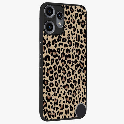 Savage Chic Pattern Glass Case upright view showcasing trendy decorative artwork with edgy fashion theme.