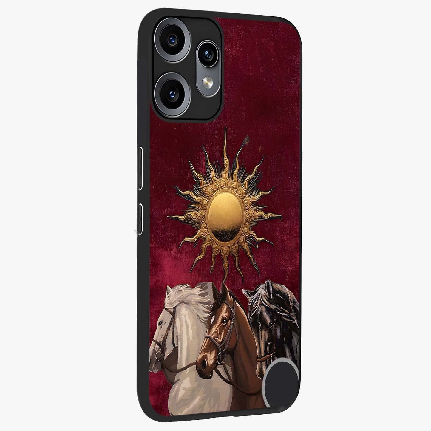 Solar Riders Glass Case upright view showcasing energetic rider artwork with bold adventure theme.