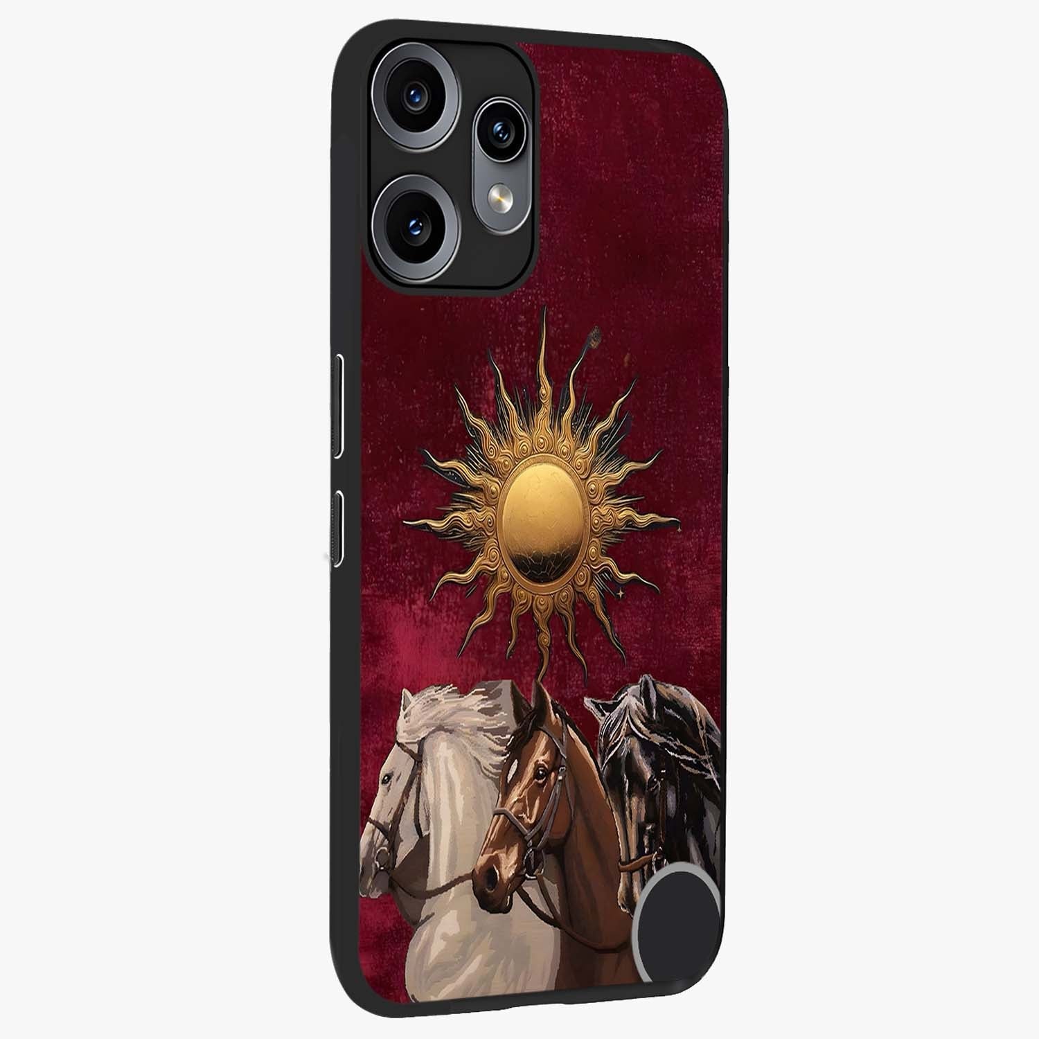Solar Riders Glass Case upright view showcasing energetic rider artwork with bold adventure theme.