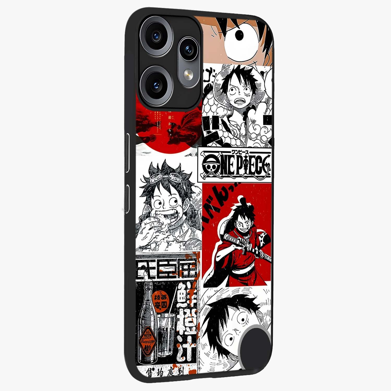 Strawhat Chaos Panels Glass Case upright view showcasing energetic anime artwork with bold adventure theme.