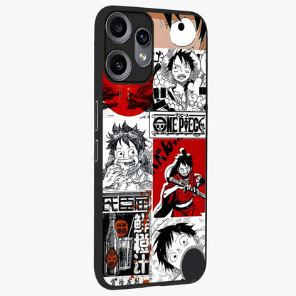 Strawhat Chaos Panels Glass Case upright view showcasing energetic anime artwork with bold adventure theme.