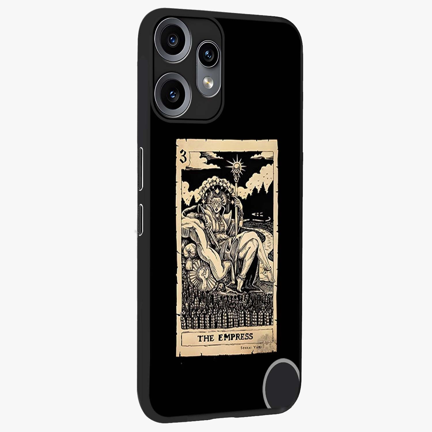 The Empress Glass Case upright view showcasing powerful empress themed artwork with luxurious artistic theme.