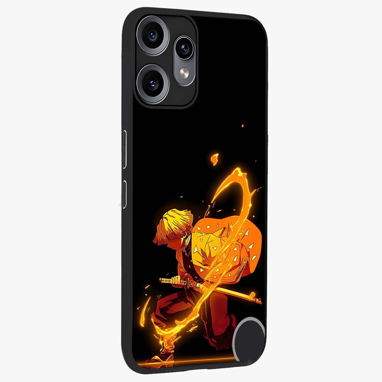 Thunder Flame Execution Glass Case upright view showcasing explosive flame artwork with dynamic action theme.
