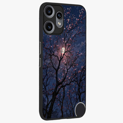 Twilight Sakura Serenade Glass Case upright view showcasing beautiful cherry blossom artwork with serene evening theme.