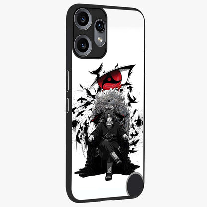 Uchiha Shadow Throne Glass Case upright view showcasing magical underwater galaxy artwork with vibrant cosmic theme.
