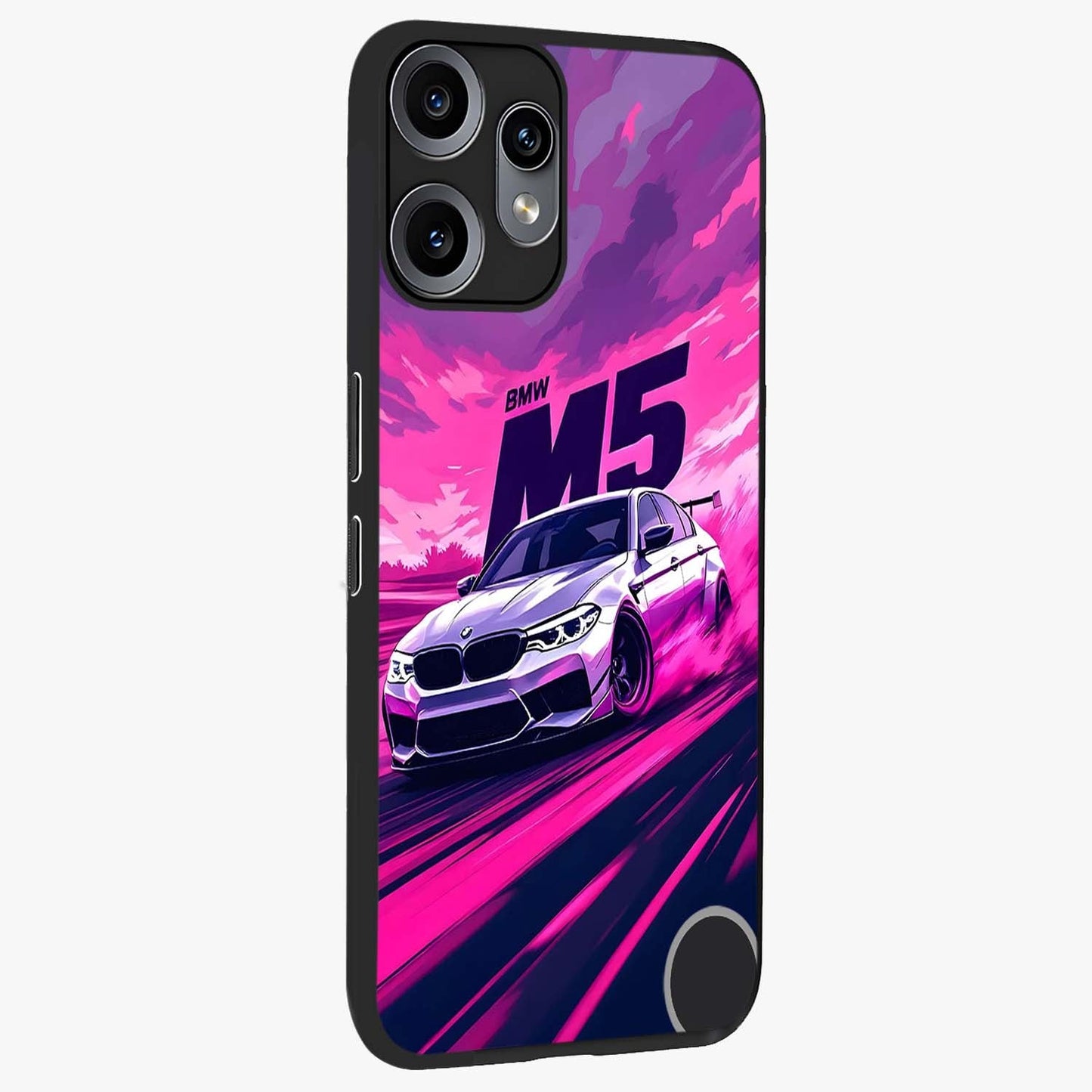 Velocity Drift Pulse Glass Case upright view showcasing powerful racing artwork with energetic motorsport theme.