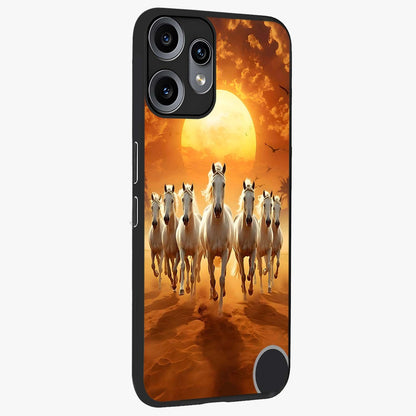 Wild Sunset Majesty Glass Case upright view showcasing dramatic sunset artwork with bold nature theme.
