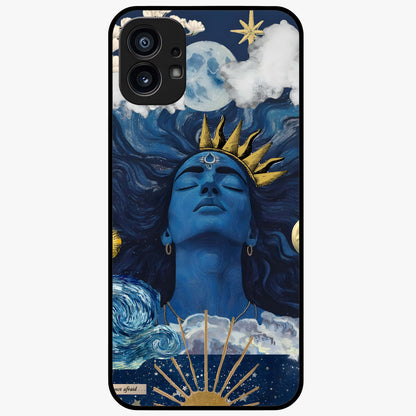 Aesthetic Lord Shiva Glass Case showing flat back view with divine Shiva artwork and glossy glass finish.