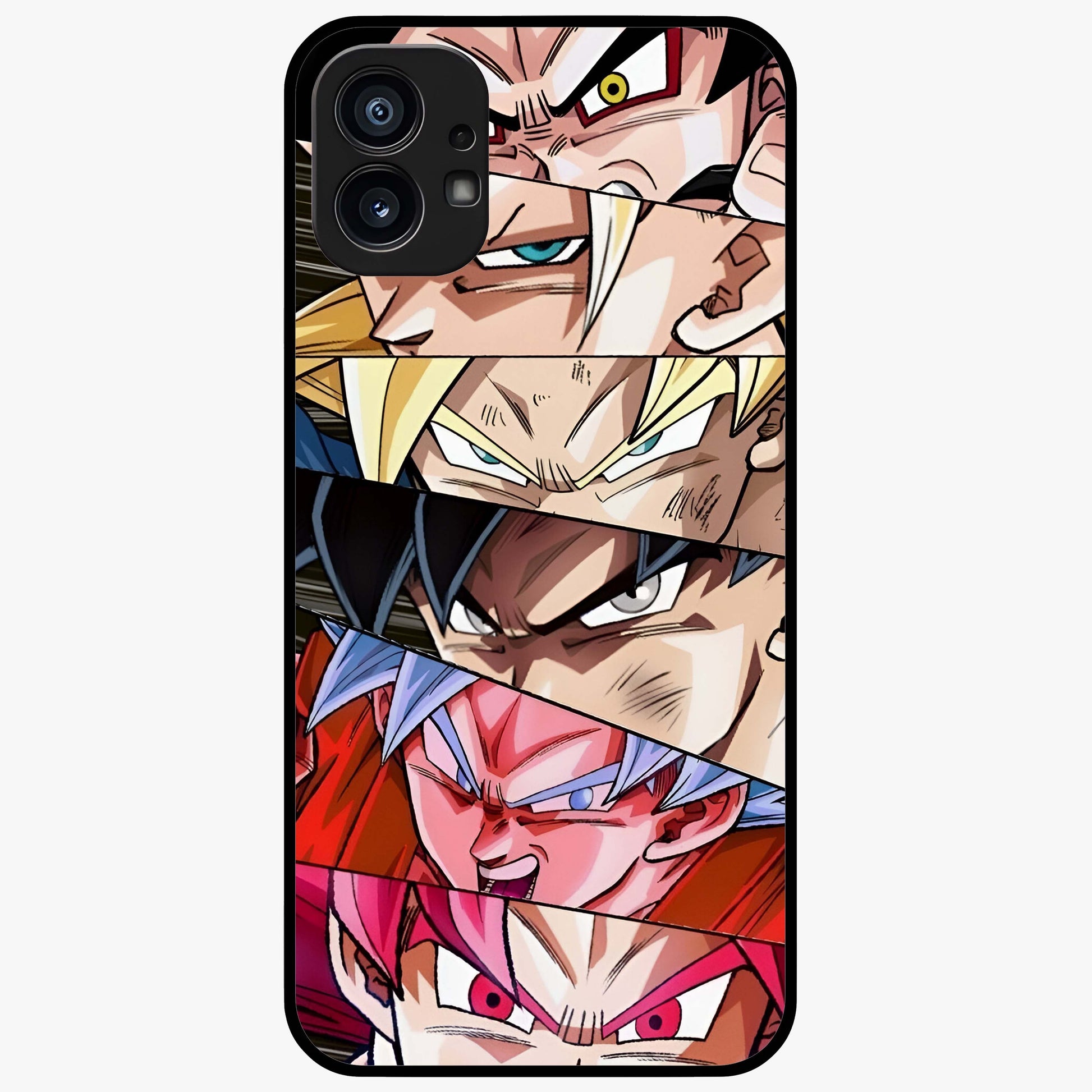 Anime Character Glass Case showing flat back view with vibrant anime artwork and glossy glass finish.