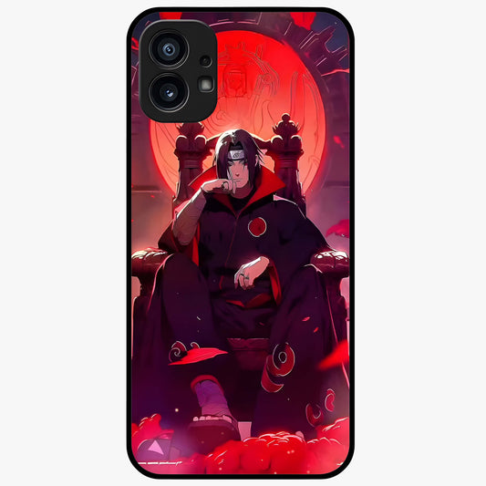 Blood Moon Sovereign Glass Case showing flat back view with mystical blood moon artwork and glossy glass finish.