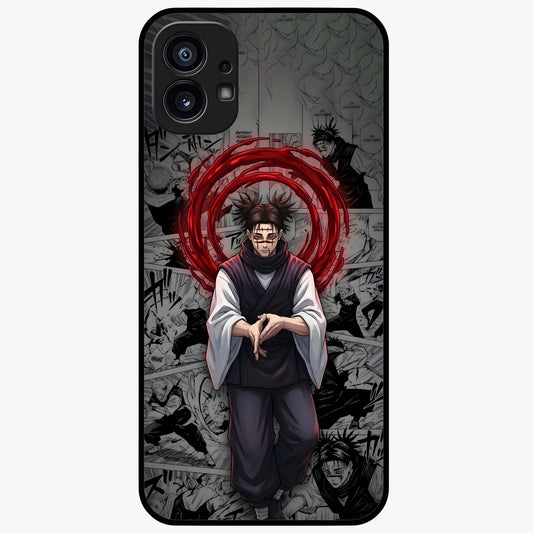 Cursed Ritual Ascension Glass Case showing flat back view with dark ritual themed artwork and glossy glass finish.