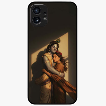 Divine Eternal Love Glass Case showing flat back view with spiritual love themed artwork and glossy glass finish.