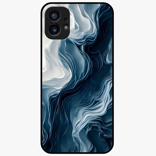 Ethereal Paper Marble Glass Case showing flat back view with soft marble paper texture artwork and glossy glass finish.