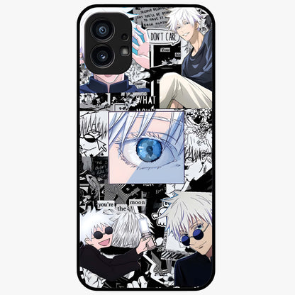 Infinity Sorcerer Chaos Glass Case showing flat back view with mystical sorcerer themed artwork and glossy glass finish.