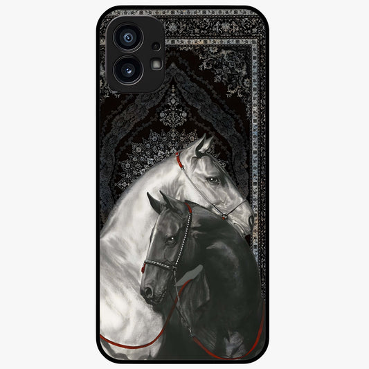Majestic Ride Legacy Glass Case showing flat back view with powerful automotive inspired artwork and glossy glass finish.