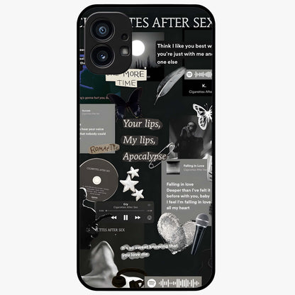 Midnight Love Echo Glass Case showing flat back view with romantic midnight themed artwork and glossy glass finish.