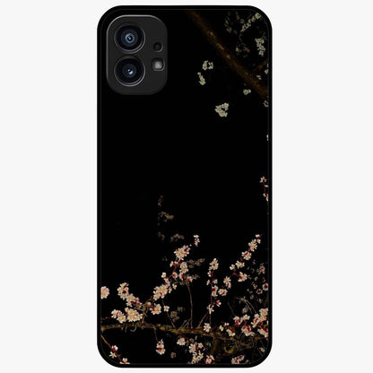 Petal Moon Light With Custom Name Glass Case showing flat back view with floral moonlight artwork and personalized name design.