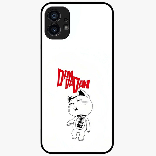 Playful Spirit Charm Glass Case showing flat back view with cheerful charm themed artwork and glossy glass finish.