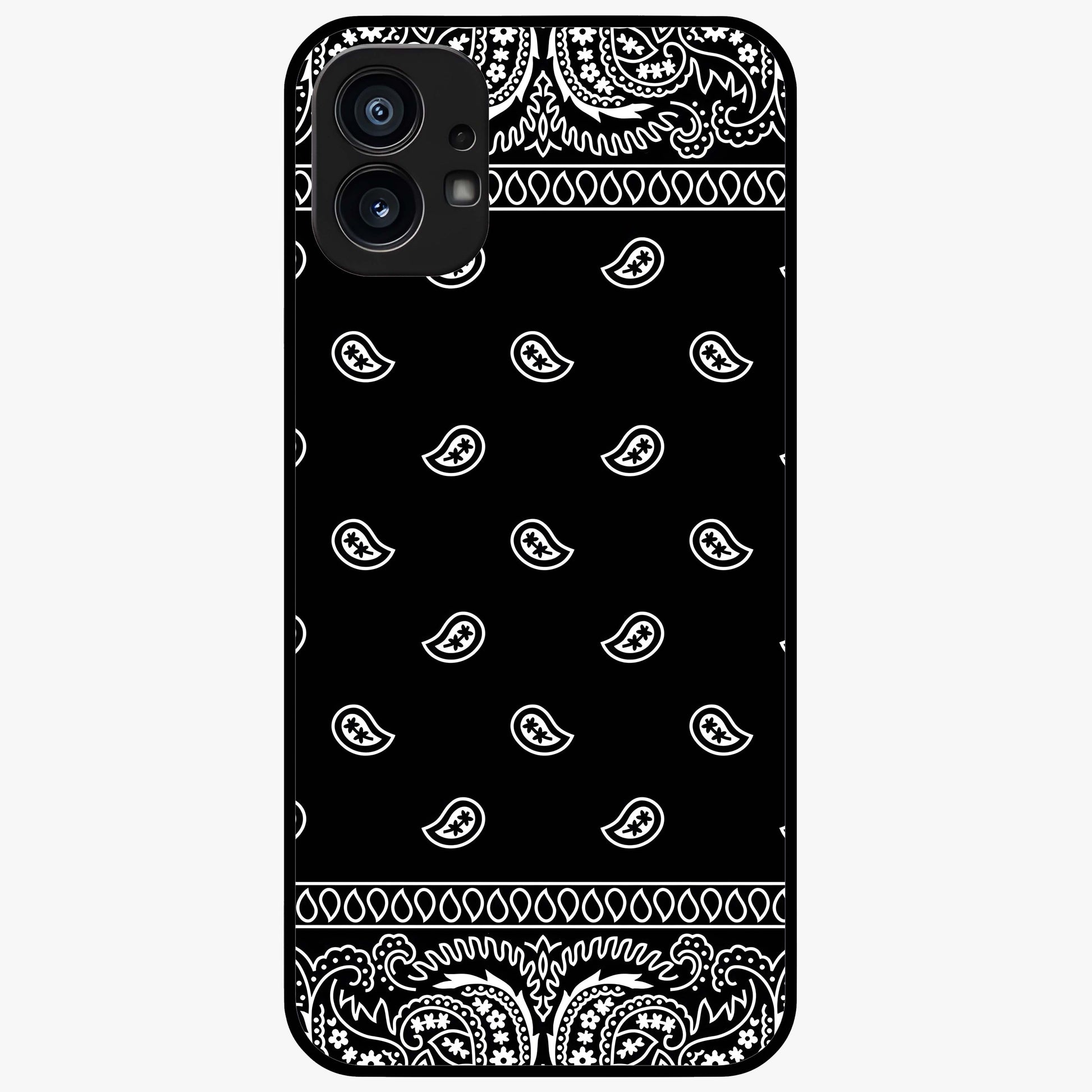 Retro Rebel Threads Glass Case showing flat back view with vintage street style artwork and glossy glass finish.