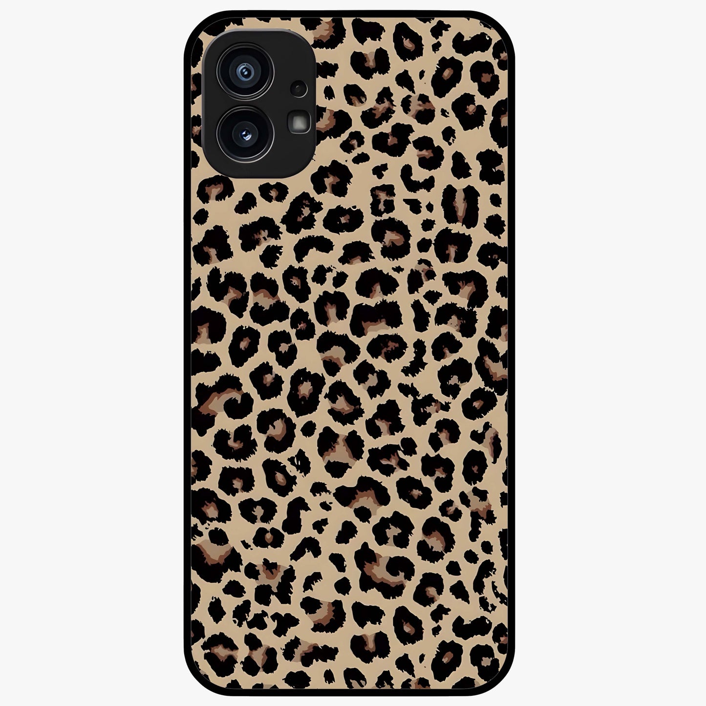 Savage Chic Pattern Glass Case showing flat back view with stylish patterned artwork and glossy glass finish.