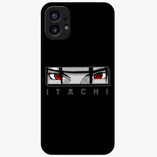 Scarlet Gaze Dominance Glass Case showing flat back view with striking red themed artwork and glossy glass finish.