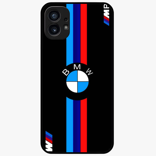 Turbo BMW Beast Glass Case showing flat back view with high performance sports car artwork and glossy glass finish.