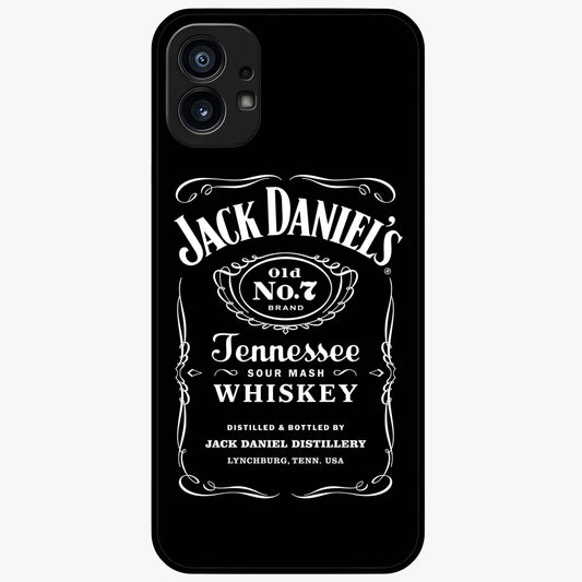 Vintage Whiskey Heritage Glass Case showing flat back view with classic whiskey inspired artwork and glossy glass finish.