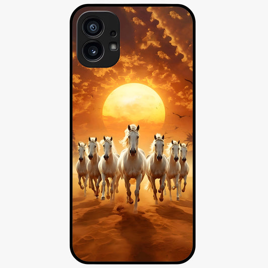 Wild Sunset Majesty Glass Case showing flat back view with majestic sunset landscape artwork and glossy glass finish.