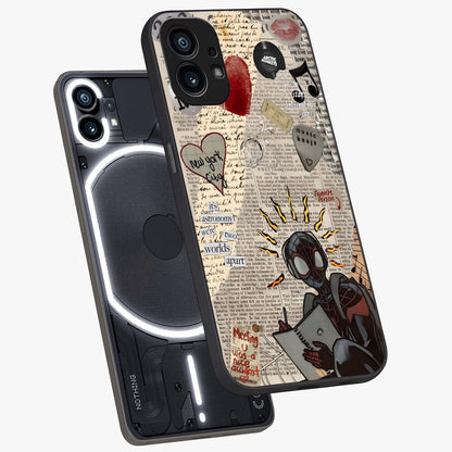 City Dream Sketch Glass Case displayed in angled mockup highlighting minimal city illustration with aesthetic sketch style.