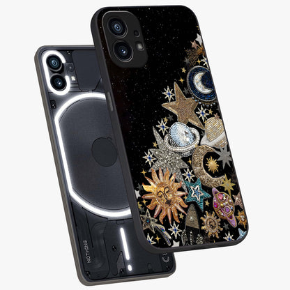 Cosmic Sparkle Dreams Glass Case displayed in angled mockup highlighting dreamy star sparkle design with celestial aesthetic.