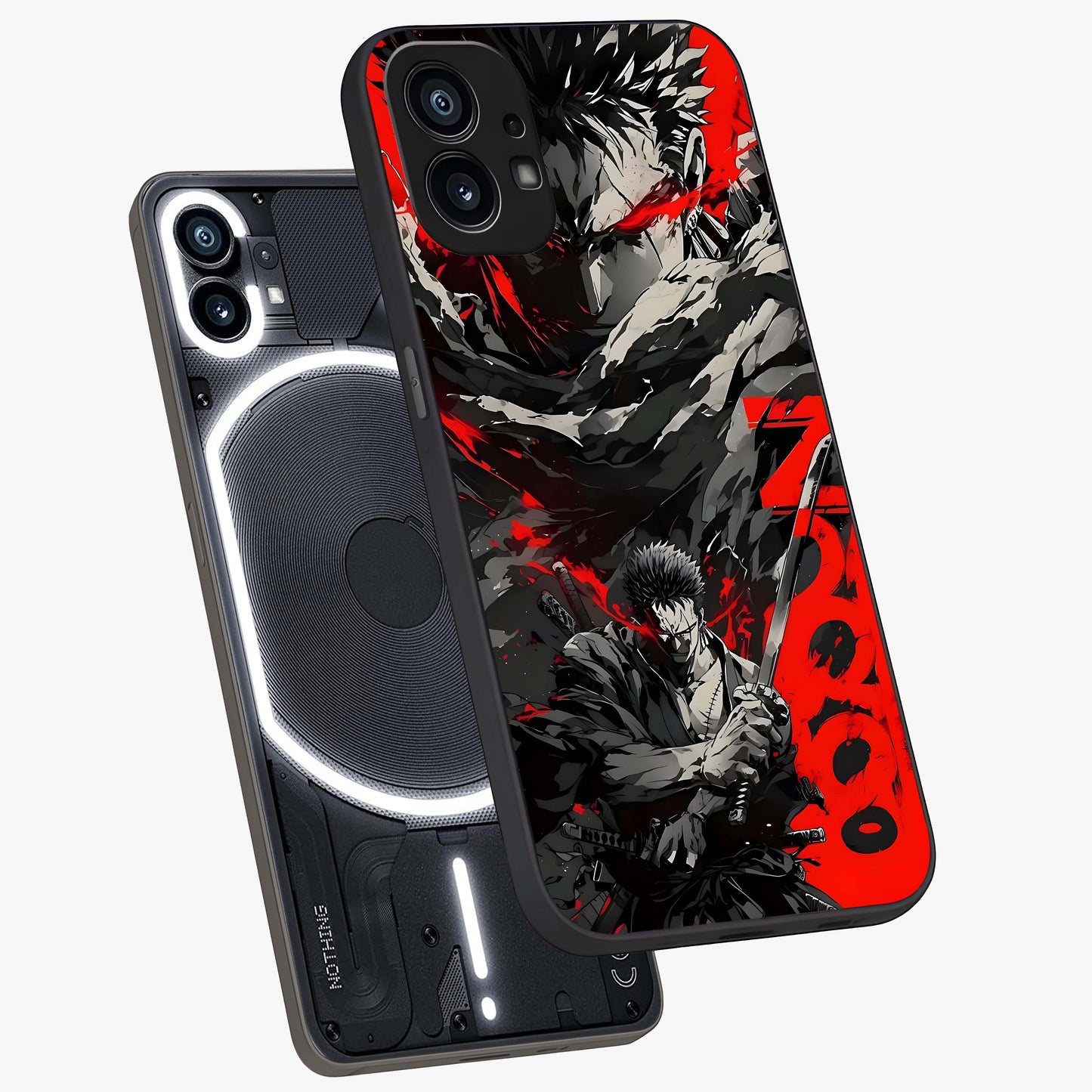 Demon Sword Resolve Glass Case displayed in angled mockup highlighting powerful demon sword illustration with dark fantasy aesthetic.