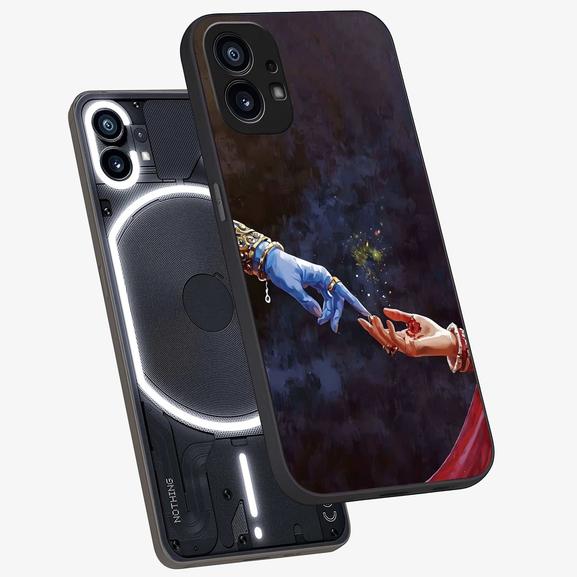 Divine Touch Eternal Glass Case displayed in angled mockup highlighting elegant divine inspired design with calm aesthetic style.