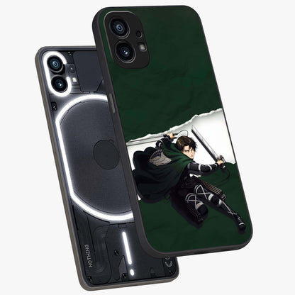 Emerald War Vanguard Glass Case displayed in angled mockup highlighting intense battle inspired design with emerald tone aesthetic.