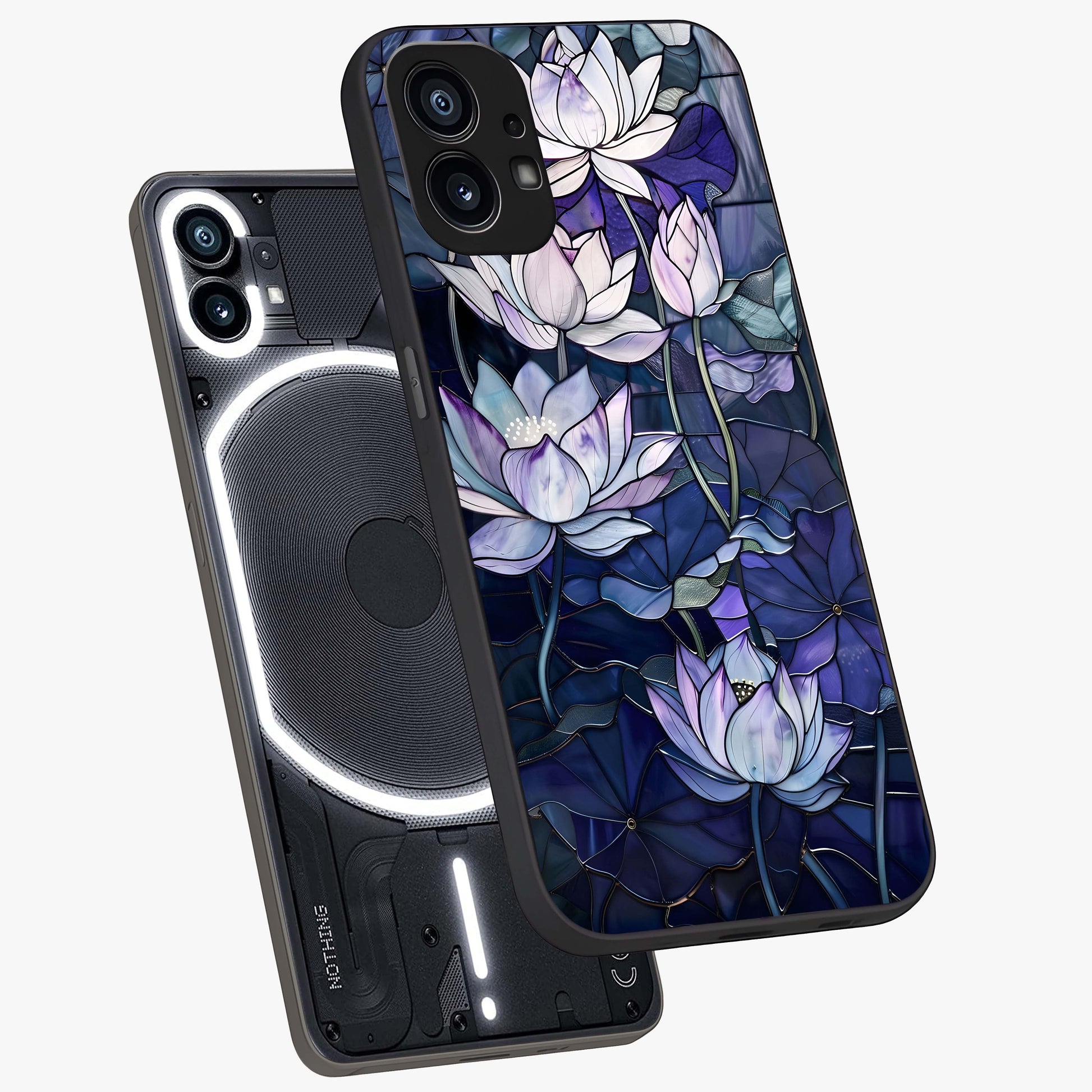 Gloss Petal Rush Glass Case displayed in angled mockup highlighting vibrant petal design with elegant floral aesthetic.