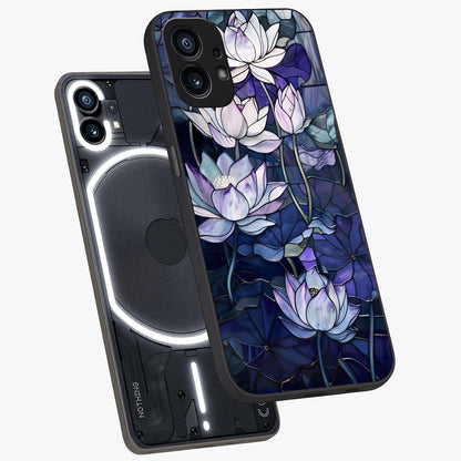 Gloss Petal Rush Glass Case displayed in angled mockup highlighting vibrant petal design with elegant floral aesthetic.