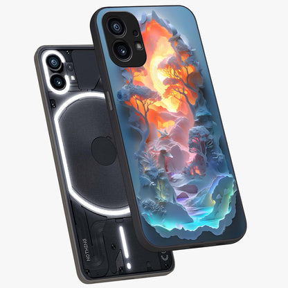 Glow Forest Portal Glass Case displayed in angled mockup highlighting mystical forest design with magical glowing aesthetic.