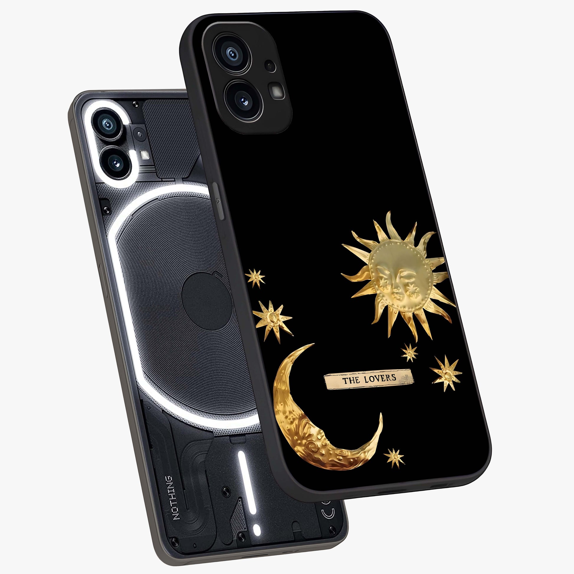 Gold Sun Blush Glass Case displayed in angled mockup highlighting radiant sun design with warm golden aesthetic.