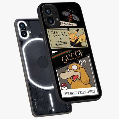 Gucci Play Mashup Glass Case displayed in angled mockup highlighting stylish fashion mashup design with bold aesthetic.