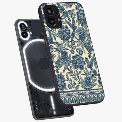 Heirloom Wild Bloom Glass Case displayed in angled mockup highlighting botanical bloom design with classic aesthetic style.
