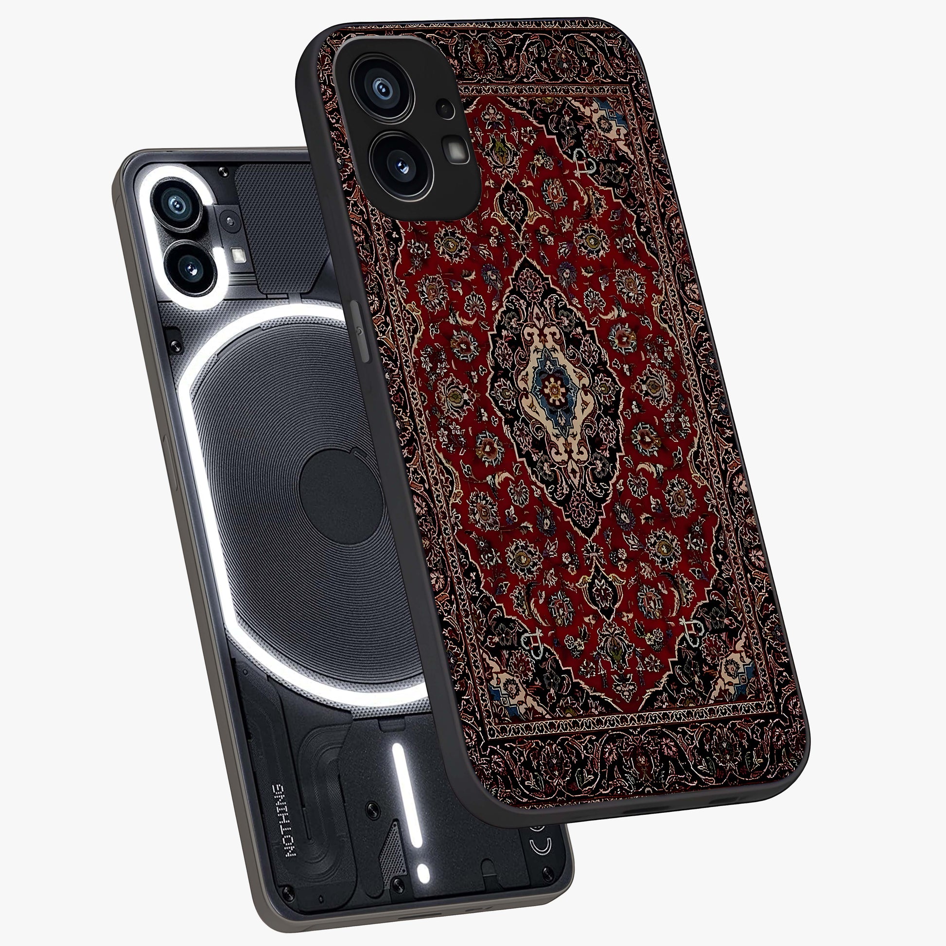 Heritage Carpet Royale Glass Case displayed in angled mockup highlighting intricate royal carpet design with heritage aesthetic.