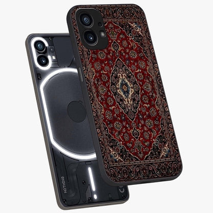 Heritage Carpet Royale Glass Case displayed in angled mockup highlighting intricate royal carpet design with heritage aesthetic.