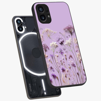 Lavender Blossom Dream Glass Case displayed in angled mockup highlighting dreamy lavender flower design with calming aesthetic style.