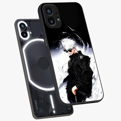 Limitless Shadow King Glass Case displayed in angled mockup highlighting dramatic dark hero design with intense aesthetic.