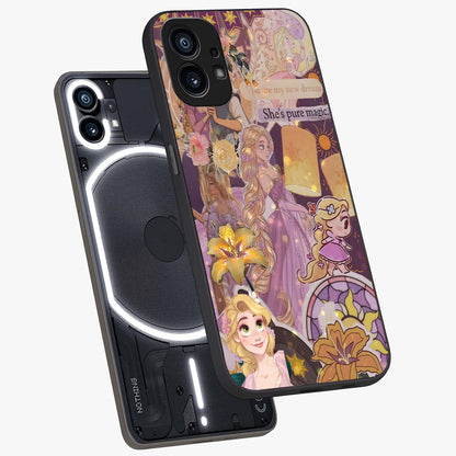 Magical Tangled Dream Glass Case displayed in angled mockup highlighting whimsical fantasy design with magical aesthetic.