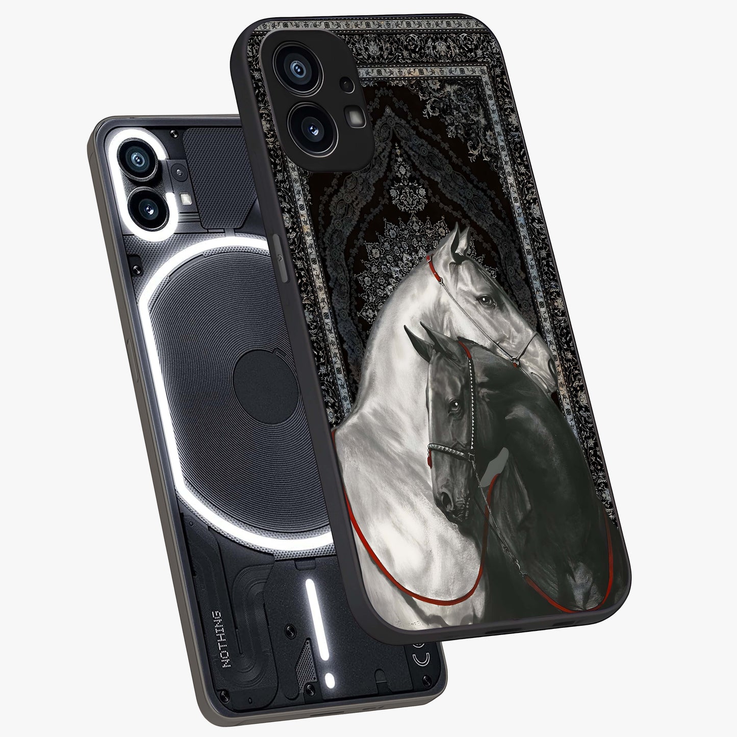Majestic Ride Legacy Glass Case displayed in angled mockup highlighting sleek vehicle design with bold racing aesthetic.
