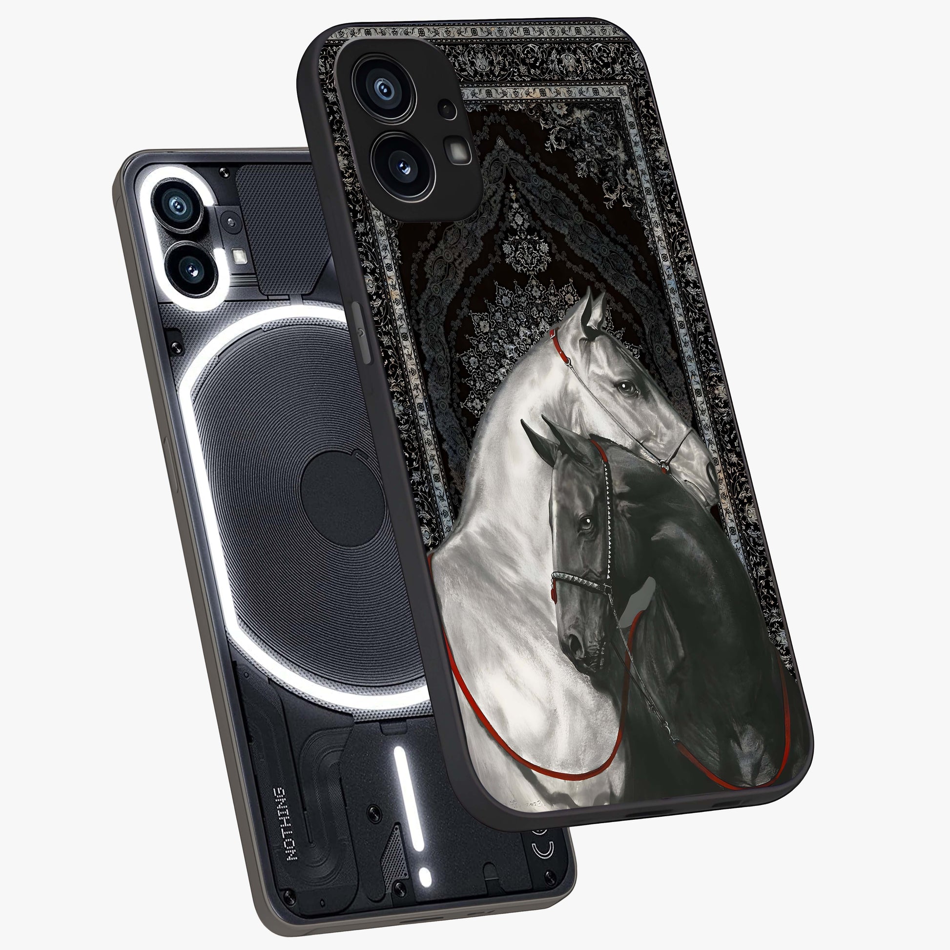 Majestic Ride Legacy Glass Case displayed in angled mockup highlighting sleek vehicle design with bold racing aesthetic.